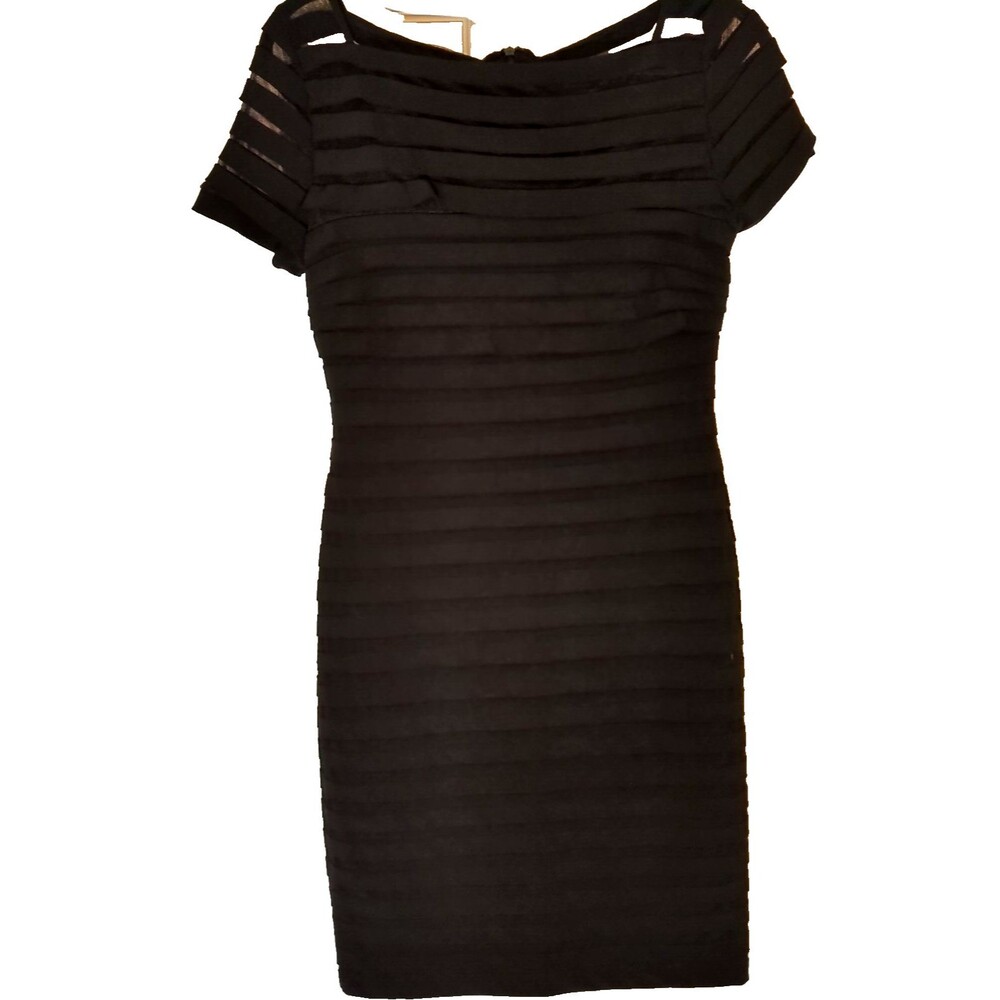 Adrianna Papell Dress Short Length&Sleeve Double Liner From Chestline Size 4